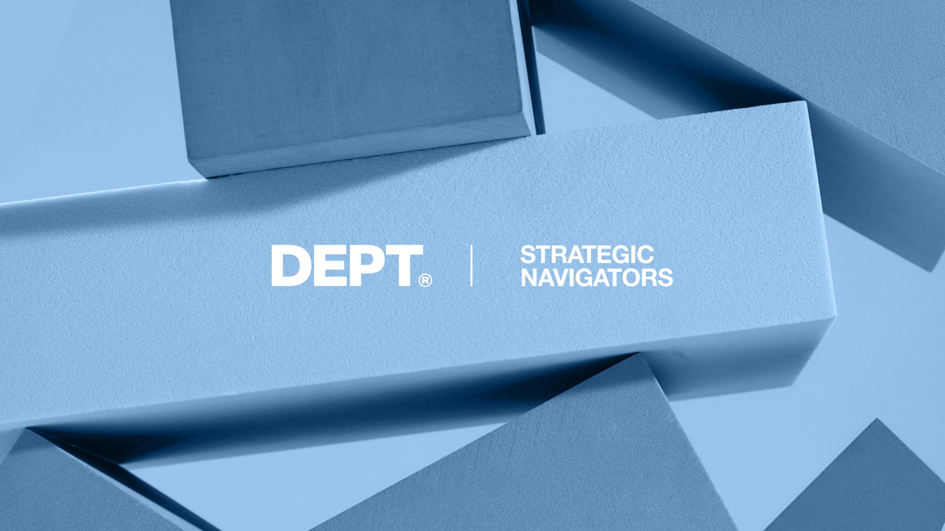 Strategic navigators text on blue background